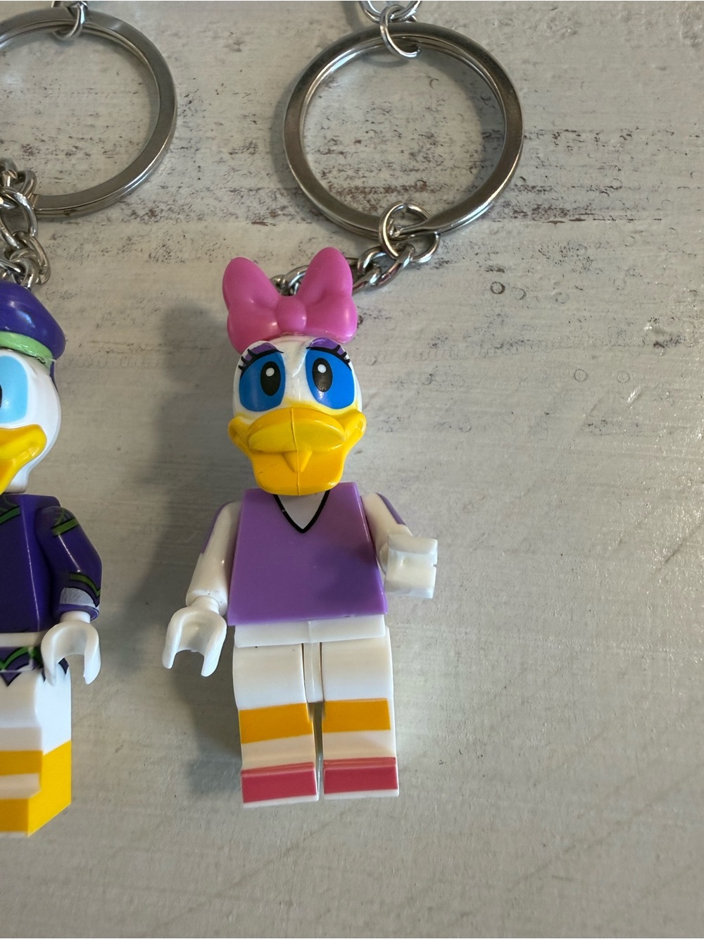 Donald & Daisy Duck Keychain Set Custom Minifigure Pair Disney Style - Picture 3 of 3